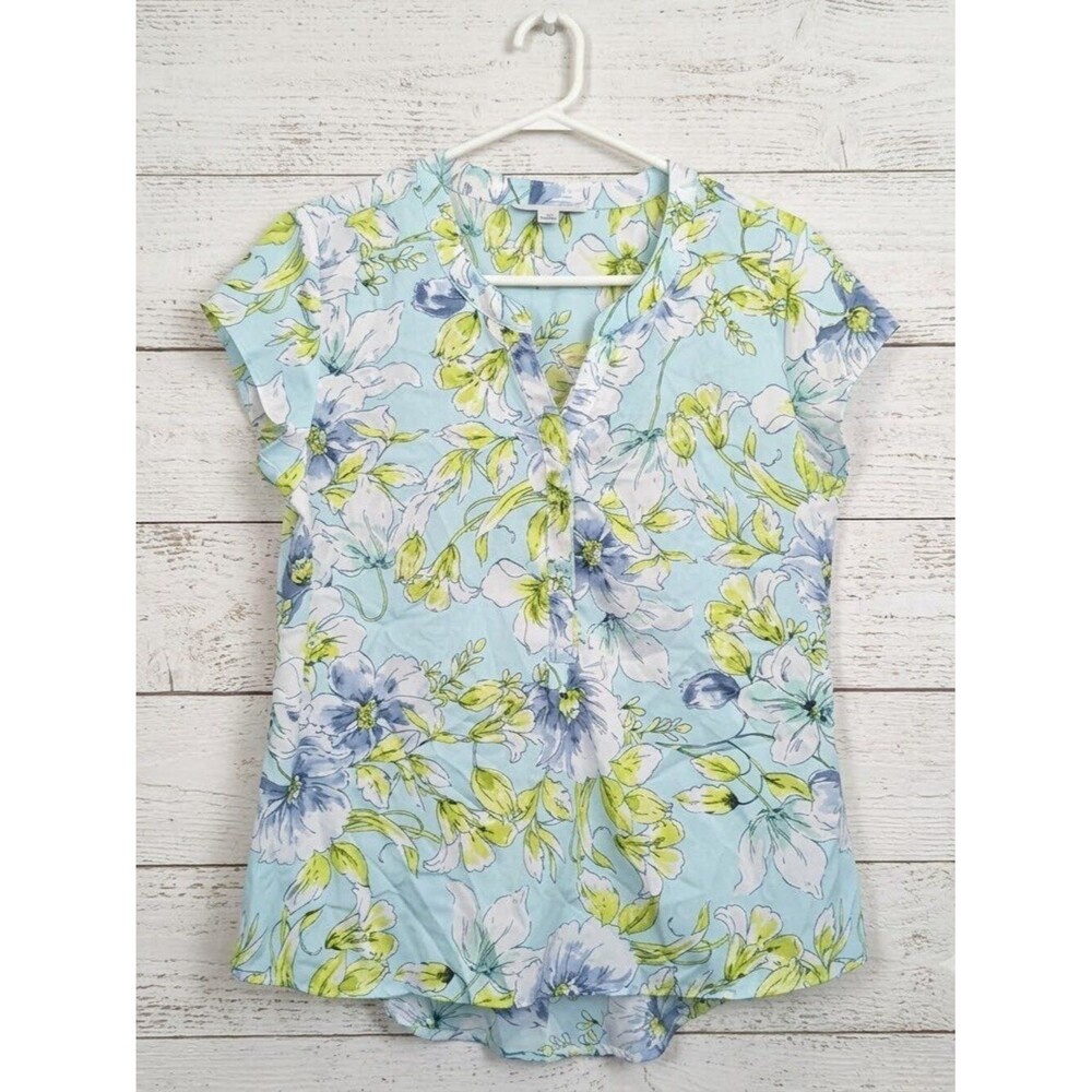 Croft & Barrow Women's Short Sleeve Floral Blouse Size Medium